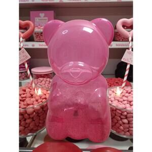 🐻 💝💝 NEW WAY TO CELEBRATE VALENTINES DAY PINK PLASTIC GUMMY BEAR CONTAINER